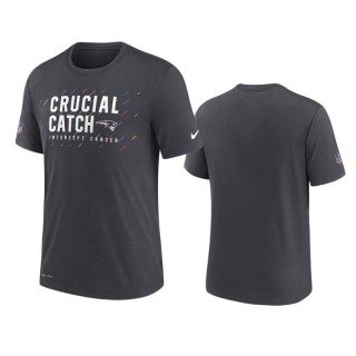 Men's New England Patriots Charcoal Performance 2021 NFL Crucial Catch T-Shirt
