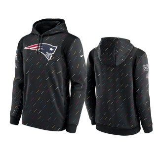 Men's New England Patriots Charcoal Therma Pullover 2021 NFL Crucial Catch Hoodie