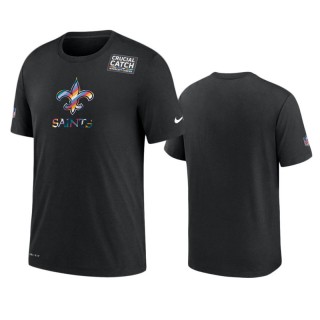 Men's New Orleans Saints Black Sideline Crucial Catch Performance T-Shirt