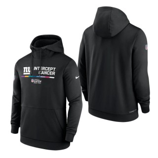 Men's New York Giants Black 2022 NFL Crucial Catch Therma Performance Pullover Hoodie