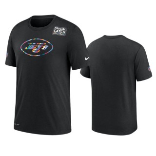 Men's New York Jets Black Sideline Crucial Catch Performance T-Shirt