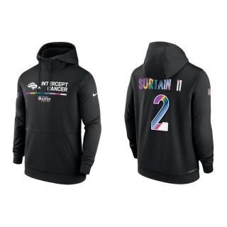 Patrick Surtain II Denver Broncos Black 2022 NFL Crucial Catch Therma Performance Pullover Hoodie