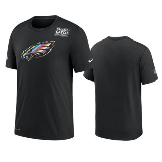 Men's Philadelphia Eagles Black Sideline Crucial Catch Performance T-Shirt