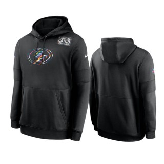 Men's San Francisco 49ers Black Sideline Performance Crucial Catch Pullover Hoodie