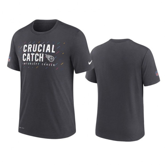 Men's Tennessee Titans Charcoal Performance 2021 NFL Crucial Catch T-Shirt