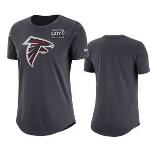 Women's Atlanta Falcons Anthracite Crucial Catch T-Shirt