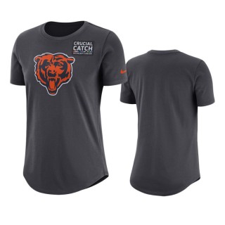 Women's Chicago Bears Anthracite Crucial Catch T-Shirt