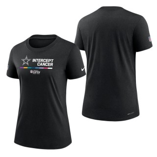 Women's Dallas Cowboys Black 2022 NFL Crucial Catch Performance T-Shirt