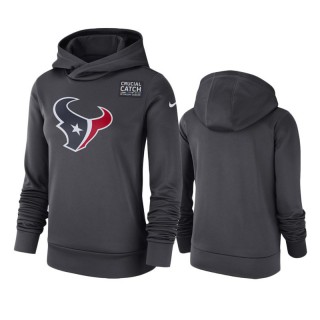 Women's Houston Texans Anthracite Crucial Catch Hoodie