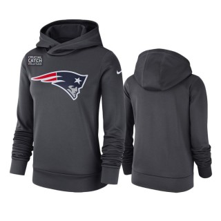 Women's New England Patriots Anthracite Crucial Catch Hoodie