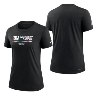 Women's New York Giants Black 2022 NFL Crucial Catch Performance T-Shirt