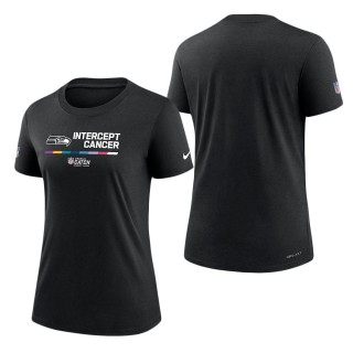 Women's Seattle Seahawks Black 2022 NFL Crucial Catch Performance T-Shirt