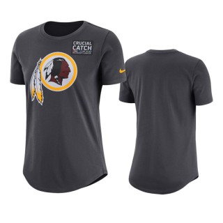Women's Washington Redskins Anthracite Crucial Catch T-Shirt