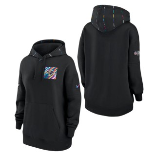 Women's Baltimore Ravens Black 2023 Crucial Catch Club Pullover Hoodie