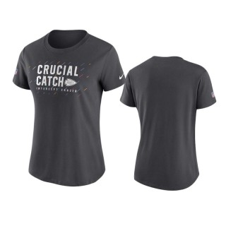 Women's Kansas City Chiefs Anthracite 2021 NFL Crucial Catch Performance T-Shirt