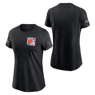 Women's Cleveland Browns Black 2023 NFL Crucial Catch Sideline T-Shirt