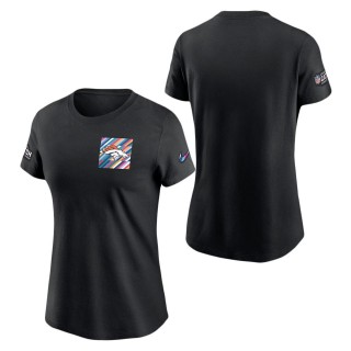Women's Denver Broncos Black 2023 NFL Crucial Catch Sideline T-Shirt