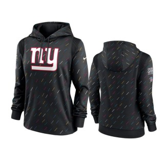 Women's New York Giants Anthracite 2021 NFL Crucial Catch Therma Pullover Hoodie