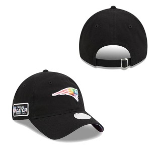Women's New England Patriots Black 2023 NFL Crucial Catch Adjustable Hat