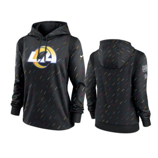 Women's Los Angeles Rams Anthracite 2021 NFL Crucial Catch Therma Pullover Hoodie
