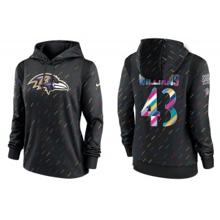 Women's Baltimore Ravens Marcus Williams Anthracite NFL Crucial Catch Hoodie