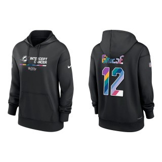 Women's Bob Griese Miami Dolphins Black 2022 NFL Crucial Catch Therma Performance Pullover Hoodie