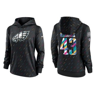 Women's Philadelphia Eagles Haason Reddick Anthracite 2021 NFL Crucial Catch Therma Pullover Hoodie