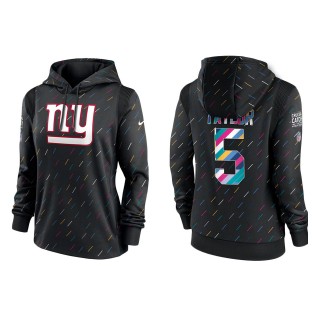 Women's New York Giants Tyrod Taylor Anthracite 2021 NFL Crucial Catch Therma Pullover Hoodie