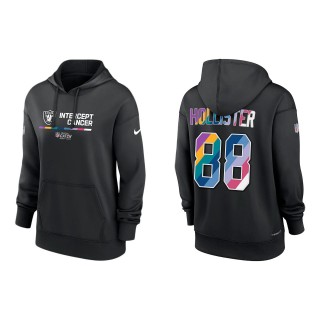 Women's Jacob Hollister Las Vegas Raiders Black 2022 NFL Crucial Catch Therma Performance Pullover Hoodie