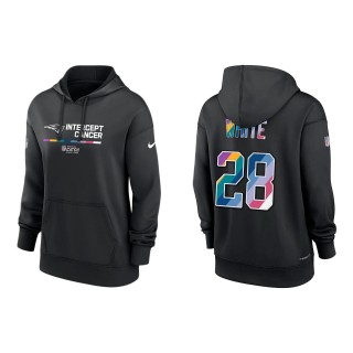 Women's James White New England Patriots Black 2022 NFL Crucial Catch Therma Performance Pullover Hoodie