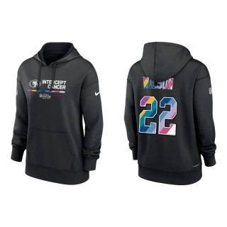 Women's Jeff Wilson San Francisco 49ers Black 2022 NFL Crucial Catch Therma Performance Pullover Hoodie