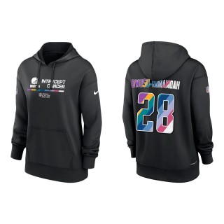 Women's Jeremiah Owusu-Koramoah Cleveland Browns Black 2022 NFL Crucial Catch Therma Performance Pullover Hoodie