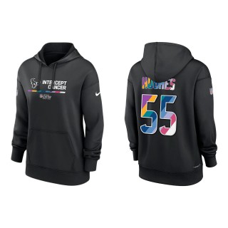 Women's Jerry Hughes Houston Texans Black 2022 NFL Crucial Catch Therma Performance Pullover Hoodie