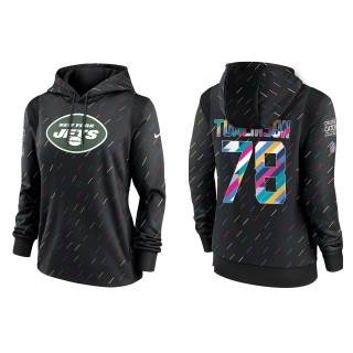 Women's New York Jets Laken Tomlinson Anthracite 2021 NFL Crucial Catch Therma Pullover Hoodie