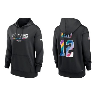 Women's Jim Kelly Buffalo Bills Black 2022 NFL Crucial Catch Therma Performance Pullover Hoodie