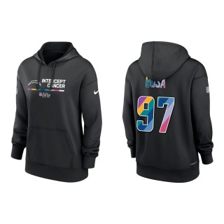 Women's Joey Bosa Los Angeles Chargers Black 2022 NFL Crucial Catch Therma Performance Pullover Hoodie