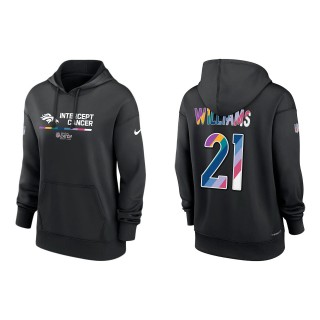 Women's K'Waun Williams Denver Broncos Black 2022 NFL Crucial Catch Therma Performance Pullover Hoodie
