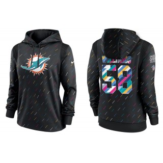 Women's Miami Dolphins Connor Williams Anthracite NFL Crucial Catch Hoodie