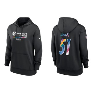Women's Myles Jack Pittsburgh Steelers Black 2022 NFL Crucial Catch Therma Performance Pullover Hoodie