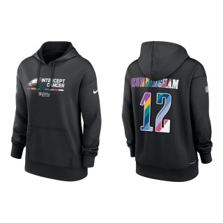 Women's Randall Cunningham Philadelphia Eagles Black 2022 NFL Crucial Catch Therma Performance Pullover Hoodie