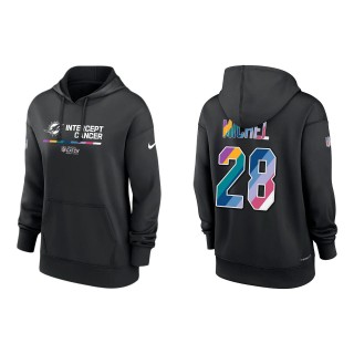 Women's Sony Michel Miami Dolphins Black 2022 NFL Crucial Catch Therma Performance Pullover Hoodie