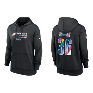 Women's Tay Gowan Philadelphia Eagles Black 2022 NFL Crucial Catch Therma Performance Pullover Hoodie