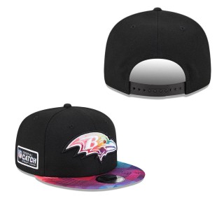 Youth Baltimore Ravens Black 2023 NFL Crucial Catch Snapback Hat
