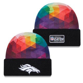 Youth Denver Broncos Black 2023 NFL Crucial Catch Cuffed Knit Hat