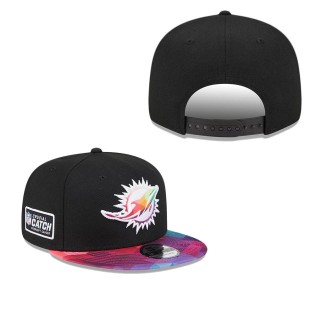 Youth Miami Dolphins Black 2023 NFL Crucial Catch Snapback Hat
